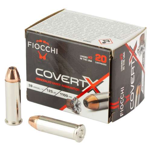 Fiocchi Covertx 38 Special +P Ammo 125 Grain Jacketed Hollow Point Box of 20 - Image 1