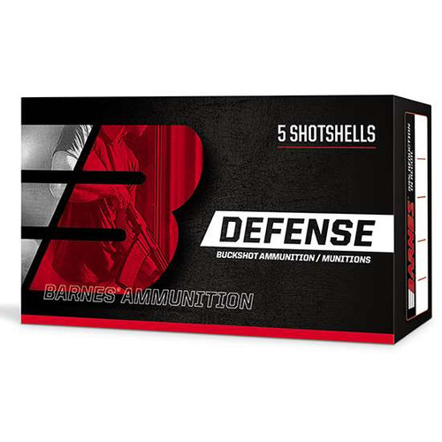 Barnes Defense Buckshot 12 Gauge Ammo 3" #00 15 Pellets Box of 5