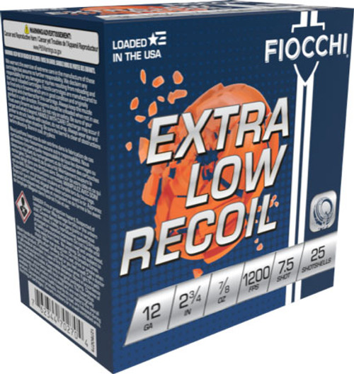 Fiocchi 12 Gauge Ammo 2.75" #7.5 Shot 7/8 oz 1200 fps Box of 250