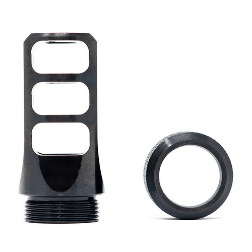 Faxon Firearms Gunner 3-Port Muzzle Brake 8.6 Blackout M18x1.5 Thread Black