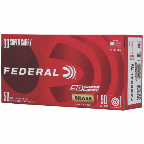 Federal Champion 30 Super Carry Ammo 90 Grain Full Metal Jacket Box of 50 - Image 1