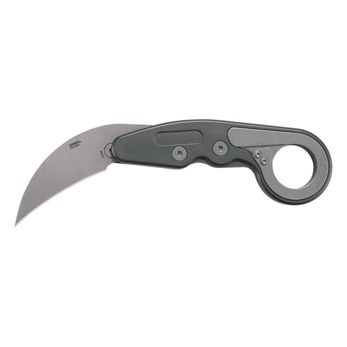 CRKT Provoke Compact Assisted Opening Pocket Knife 2.26" Hawkbill D2 Stonewashed Blade Aluminum Handle Gray