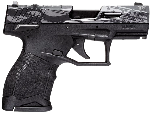Taurus TX22 Compact 22 LR Pistol 3.6" Barrel 10+1 Round Matte Black (Engraved Distressed USA Flag)