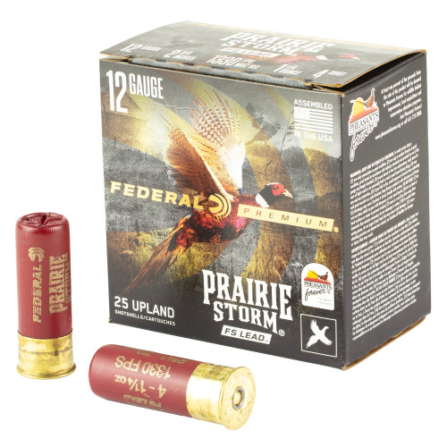 Federal Prairie Storm FS Lead 12 Gauge Ammo 2-3/4" 1-1/4 oz #4 Shot Box of 25