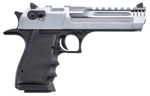 Magnum Research Desert Eagle L5 .357 Magnum Pistol 5" Barrel 9+1 Round Black Hardcoat Anodized Aluminum Frame Brushed Chrome Carbon Steel Slide Black Hogue Grip