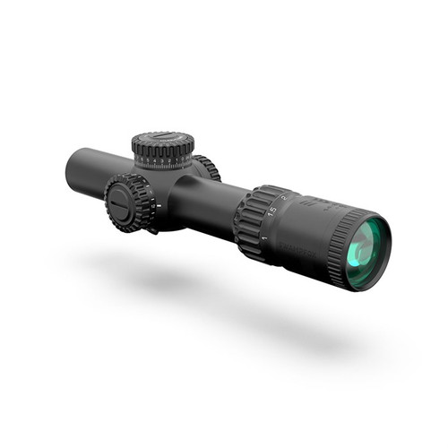 Swampfox Optics Warhorse Rifle Scope 1-6x24mm Illuminated Green Dragoon MOA Reticle Black