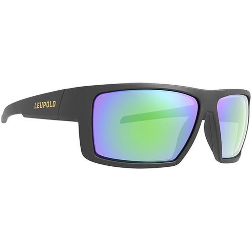 Leupold Switchback Sunglasses Matte Black Frame Emerald Mirror Lens