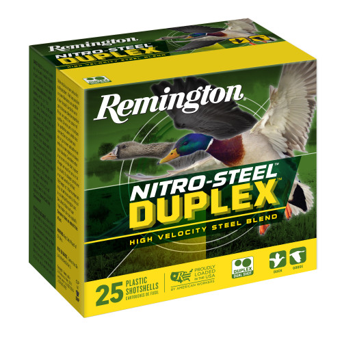 Remington Nitro-Steel Duplex 12 Gauge Ammo 3" 1-1/4 oz #2 & #4 Shot 25 Rounds
