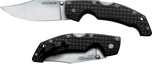 Cold Steel Large Voyager Pocket Knife 4" Clip Point Plain Edge Blade