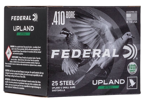 Federal Field & Range Steel 410 Gauge Ammo 3" 3/8 oz #6 Upland Steel Shot Box of 25