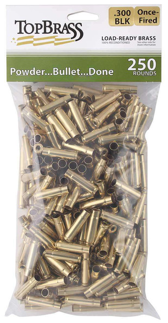 TOP BRASS Premium Reconditioned 300 Blackout Rifle Brass 250 Per Bag