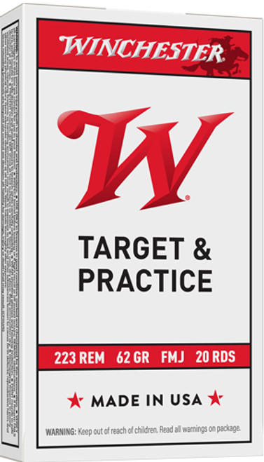 62GR FMJ 20RD 50BX/CSWINCHESTER USA 223 REM