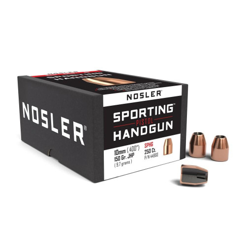 Nosler Sporting Handgun Pistol Bullets .40 Caliber (400 Diameter) 150 Grain Jacketed Hollow Point Box of 250
