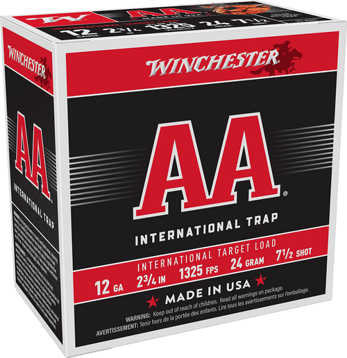 Winchester AA International Target 12 Gauge Ammo 2-3/4" #7.5 Lead Shot 7/8 oz Box of 25