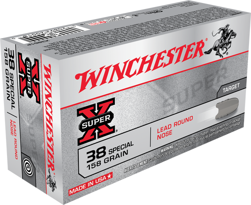 Winchester Super X 38 Special Ammo 158 Grain Lead Round Nose Box of 50 Winchester Super X 38 Special Ammo 158 Grain Lead Round Nose Box of 50
