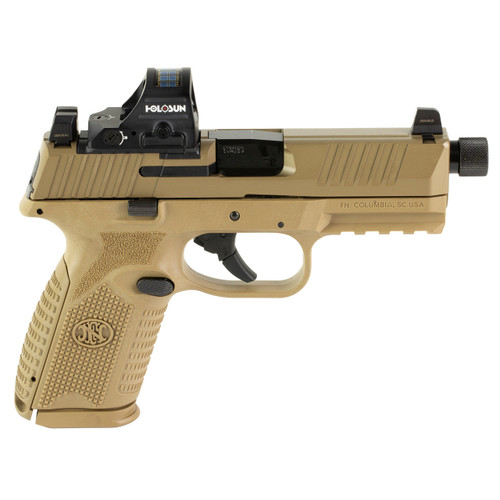 Fn America 509 Midsize Tactical 9mm Luger Pistol 4.5" Barrel 15+1 Round 24+1 Round Flat Dark Earth Holosun Red Dot