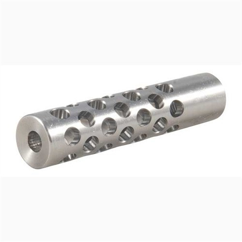 #01 MUZZLE BRAKE 22 CALIBER 7/16-28 SS SILVER