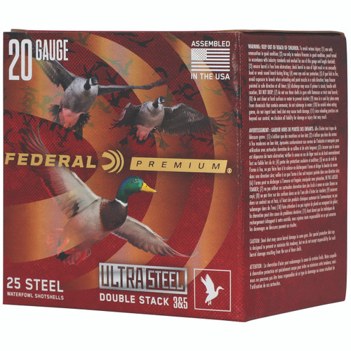 Federal Premium Ultra Steel 20 Gauge Ammo 3" 1 oz #3/#5 Steel Shot Box of 25