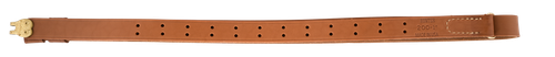 Hunter Rifle Military Leather Sling with Solid Brass Hardware (Chestnut Tan, 1" Width)