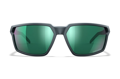Wiley X Men's Sierra Sunglasses Matte Graphite Frame Green Mirror Lens