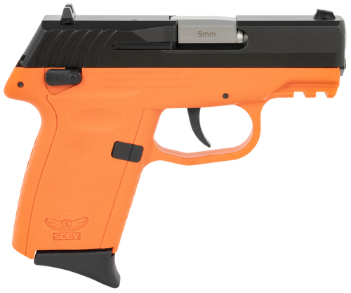SCCY CPX-1 9mm Luger Pistol 3.1" Barrel 10+1 Round Black Slide Orange Frame