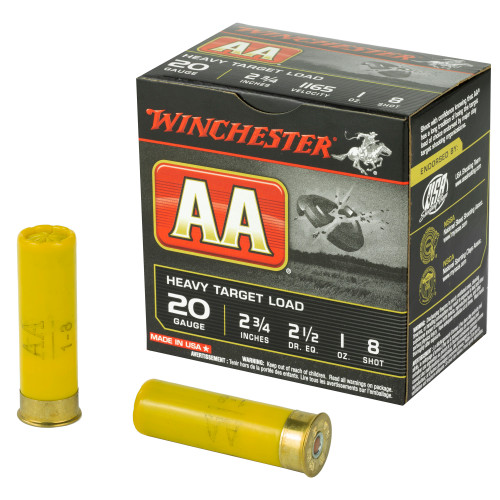 Winchester AA Target 20 Gauge Ammo 2-3/4" #8 Shot 1 oz Box of 25