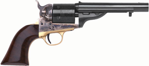 Cimarron 1872 Open Top Navy Revolver 5.5" Blued Barrel 6 Round Walnut Grip .38 Special
