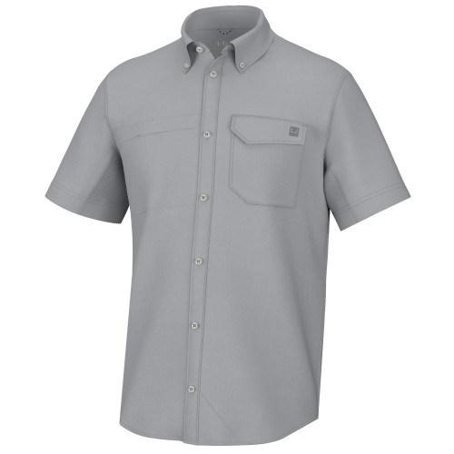 Huk Tide Point Short Sleeve Button Up Shirt Harbor Mist XL
