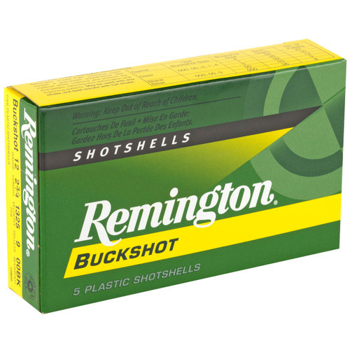 Remington Express Buckshot 12 Gauge Ammo 2-3/4" #00 Buckshot 9 Pellets 5-Count Box