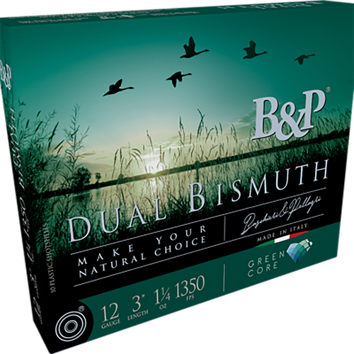 B&P Ammunition 12B4DB43 Dual Bismuth 12 Gauge Ammo 3" 1 1/4 oz Bismuth Shot 10 per Box Case of 10