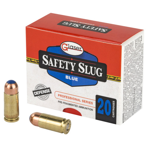 Glaser Ammunition 9mm +P Ammo 80 Grain Glaser Safety Slug Blue Box of 20