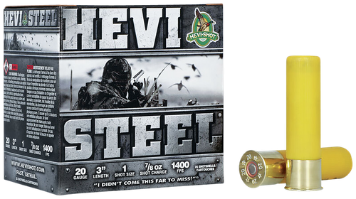 Environ Metal Inc Hevi-Shot Hevi-Steel 20 Gauge Ammo 3" #1 Steel Shot 7/8 oz Box of 25