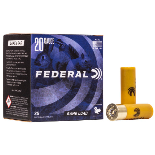 Federal Game-Shok Game Load 20 Gauge Ammo 2-3/4" 7/8 oz #6 Shot Box of 25