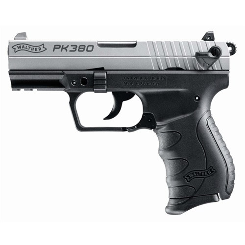 Walther PK380 380 ACP Pistol 3.66" Barrel 8+1 Round Nickel Slide Black Frame