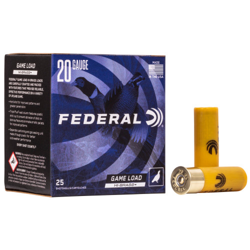 Federal Game-Shok Upland Game 20 Gauge Ammo 2-3/4" #7.5 Lead Shot 1 oz Box of 25