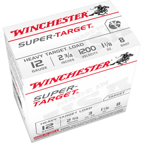 Winchester Super-Target 12 Gauge Ammo 2-3/4" #8 Shot 1-1/8 oz Box of 25