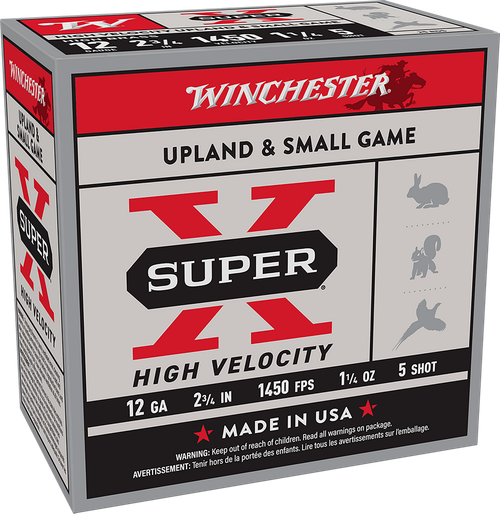 Winchester Super X High Velocity 12 Gauge Ammo 2-3/4" 1-1/4 oz Box of 25