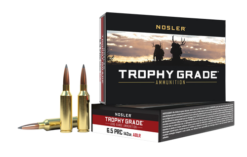 Nosler Trophy Grade 6.5 PRC Ammo 142 Grain Nosler AccuBond Long Range Bonded Polymer Tip Box of 20
