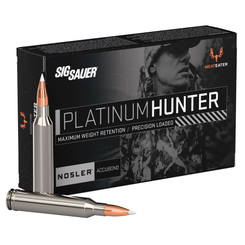 Sig Sauer Platinum Hunter 7mm Remington Magnum Ammo 160 Grain Nosler AccuBond Bonded Polymer Tip Box of 20