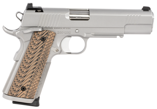 Dan Wesson 01807 Specialist 9mm Luger Pistol 5" Barrel 10+1 Round Stainless Steel Slide Black Brown G10 Grip