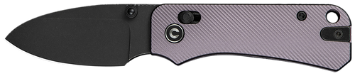 Civivi C23074-2 Baby Banter 2 Pocket Knife 2.34" Drop Point Plain Black Stonewashed Nitro-V Steel Blade Purple Aluminum Handle