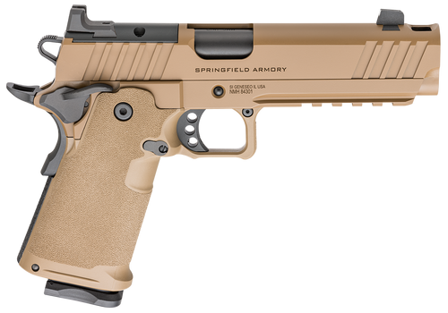 Springfield Armory 1911 DS Prodigy Comp 9mm Luger Pistol 5" Barrel 17+1 Round Coyote Brown