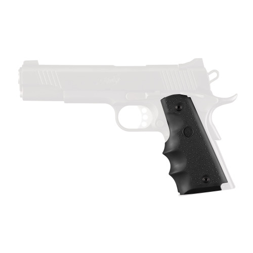 Hogue 1911 Government Grips Finger Grooves Black