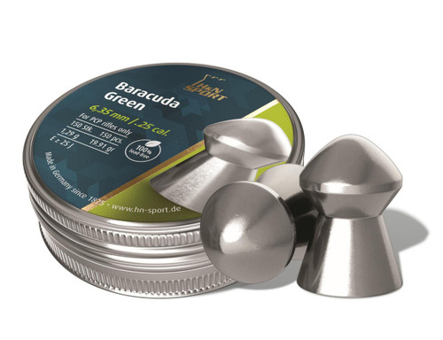 H&N Baracuda Green Air Gun Pellets .25 Caliber 150 Count