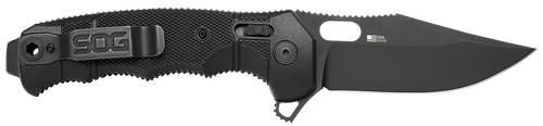 Sog SEAL XR Pocket Knife 3.9" Clip Point Plain Edge Black
