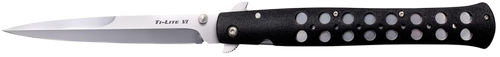 Cold Steel Ti-Lite Pocket Knife 6" Spear Point Plain Edge AUS-8A Blade Black Zytel Handle