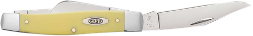 Case Stockman Large Folding Knife Clip Point Spey Plain Carbon Steel Blade Yellow Synthetic Handle