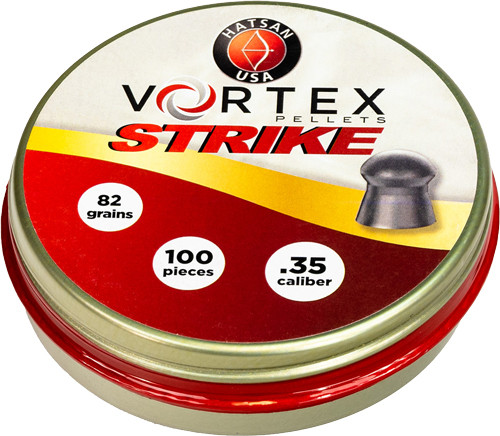 Hatsan Vortex Strike Air Gun Pellets .35 Caliber 81.02 Grain Tin of 100 Hatsan Vortex Strike Air Gun Pellets .35 Caliber 81.02 Grain Tin of 100