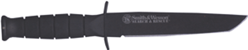Smith & Wesson Search & Rescue Tanto Fixed Blade Knife 6" Black Blade Rubberized Aluminum Handle