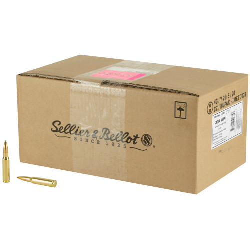 Sellier & Bellot 308 Winchester Ammo 147 Grain Full Metal Jacket Box of 500